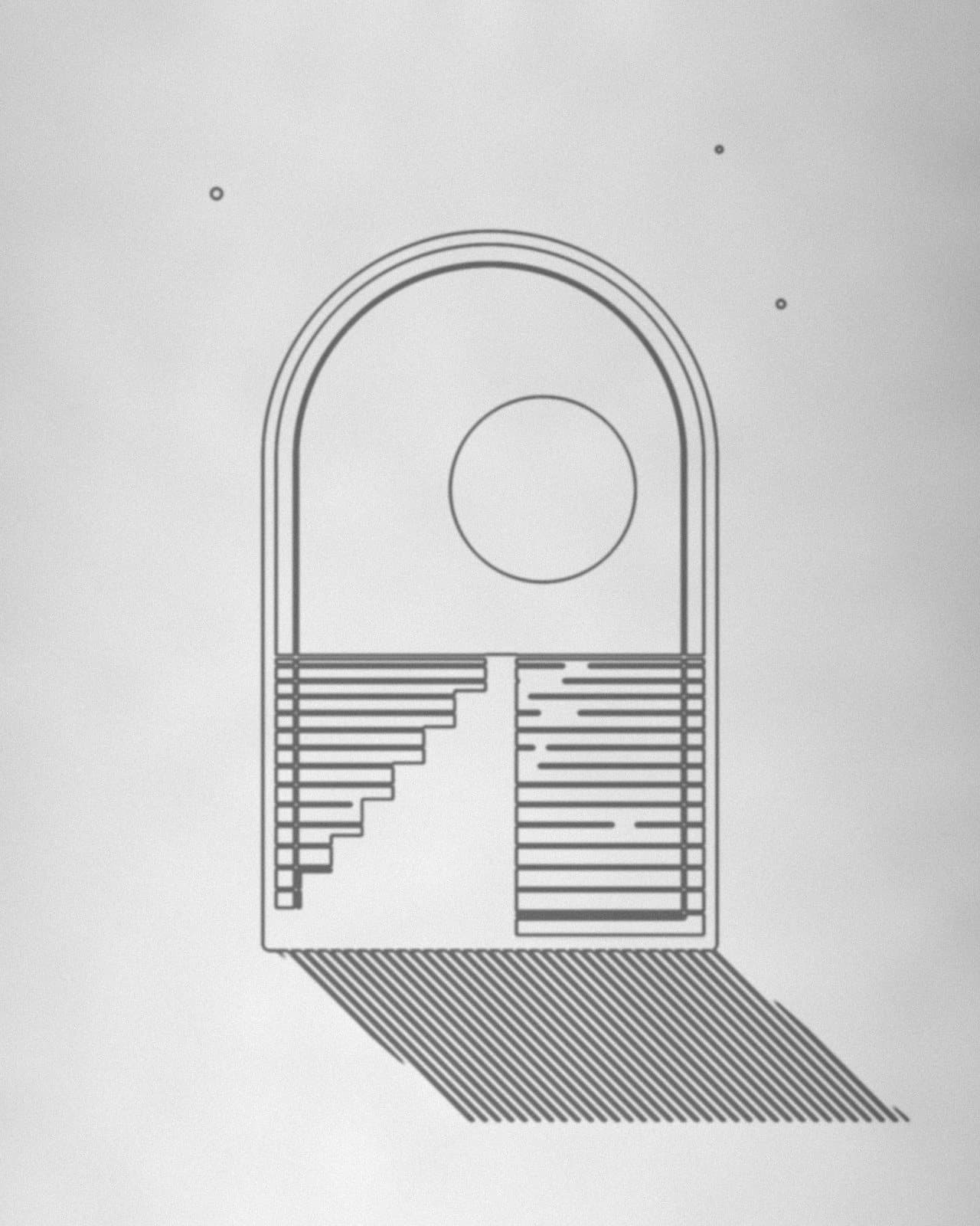 Stencil de Arco e escada aplicado na pele antes da sessão