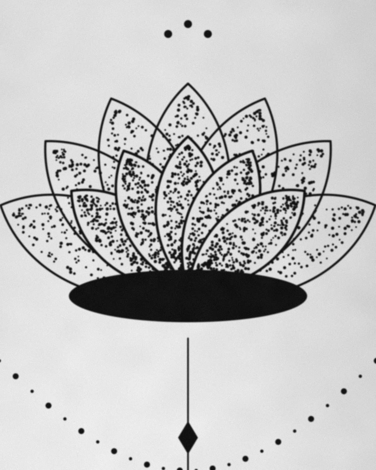 Detalhe aproximado da tatuagem Flor de lótus